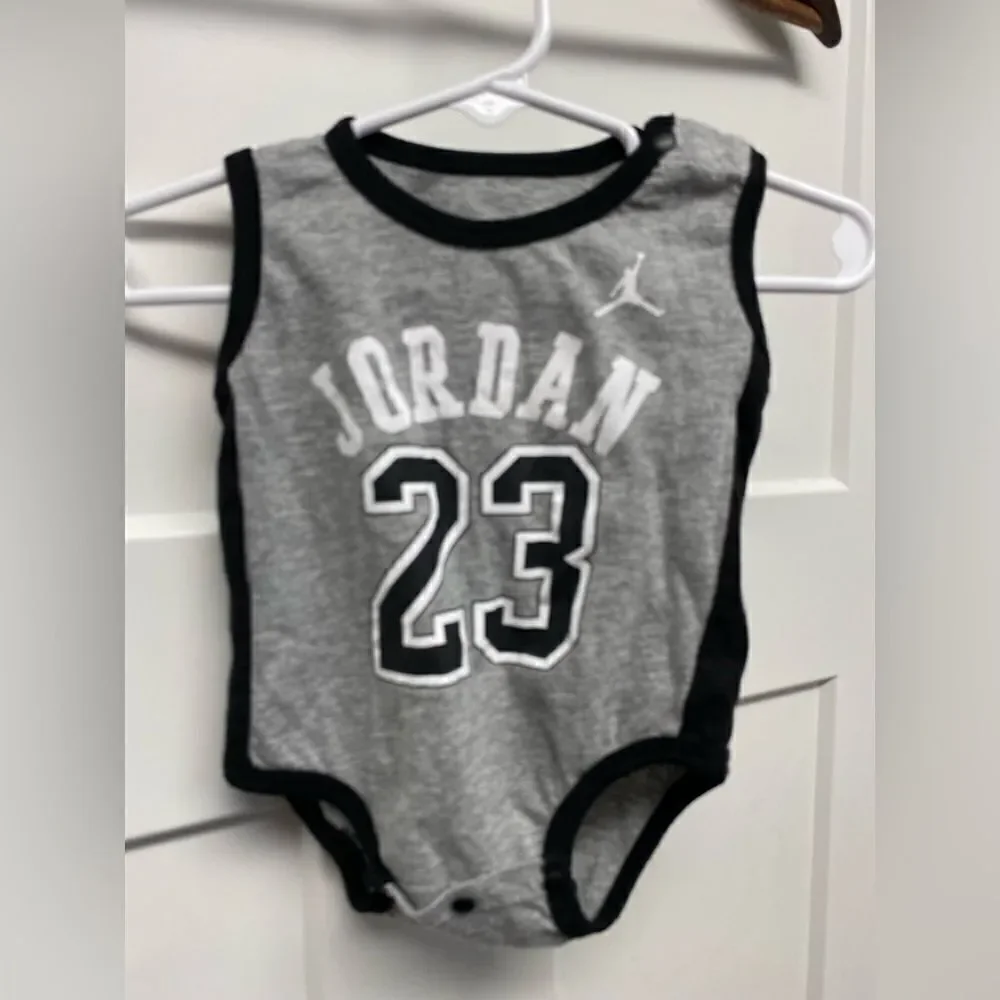 ✅Jordan #23 Onesie Jersey Gray black